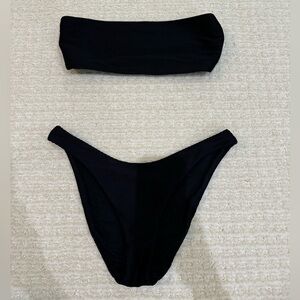 Seafolly Black Tupe Top Bikini Ribbed texture